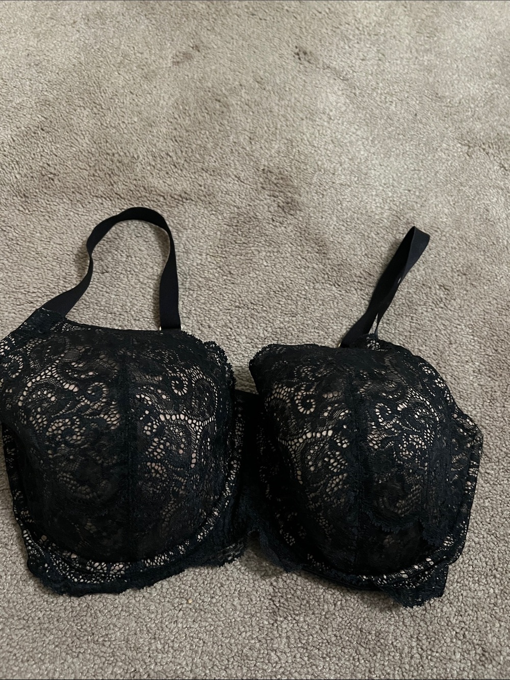 Thirdlove 24/7 lace balconette bra 38F black/beige